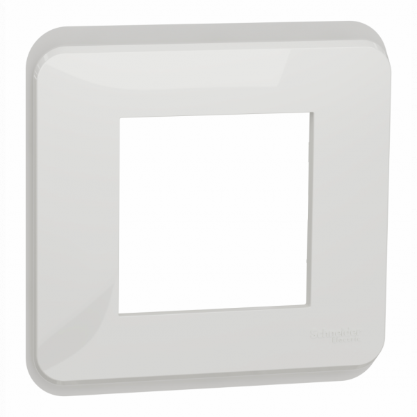 Unica Pro - lot de 100 plaques de finition - blanc (RAL 9003) - 1 poste - H85mmxL85mmxP10mm - IP21D - montage : horizontal, vertical - 2 modules - visuel 1