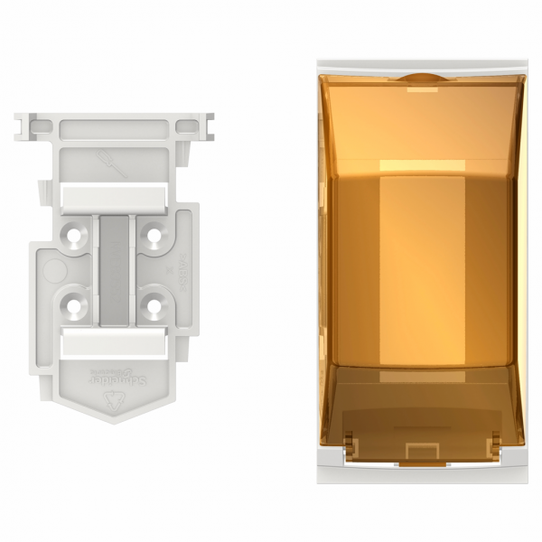 Unica - accessoire rail DIN - capacité : 1 ou 2 modules de 18 mm - à installer sur un poteau OptiLine - visuel 1