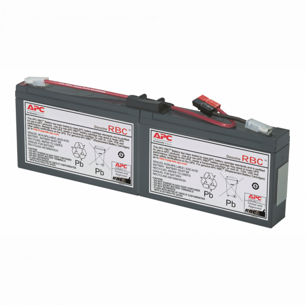 Cartouche de batterie de rechange APC RBC18 certifiée d'origine testée et certifiée quant à sa compatibilité et sa capacité à respecter les performances des onduleurs Schneider. Inclut: connecteurs, guide de recyclage, guide d'installation - visuel 2