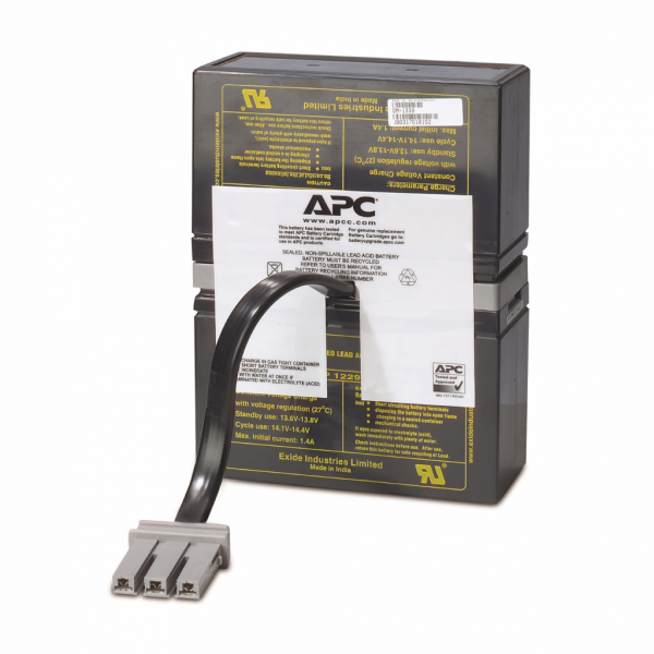 Cartouche de batterie de rechange APC RBC32 certifiée d'origine testée et certifiée quant à sa compatibilité et sa capacité à respecter les performances des onduleurs Schneider. Inclut: connecteurs, guide de recyclage, guide d'installation - visuel 3