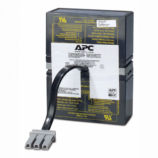 Cartouche de batterie de rechange APC RBC32 certifiée d'origine testée et certifiée quant à sa compatibilité et sa capacité à respecter les performances des onduleurs Schneider. Inclut: connecteurs, guide de recyclage, guide d'installation - visuel 2