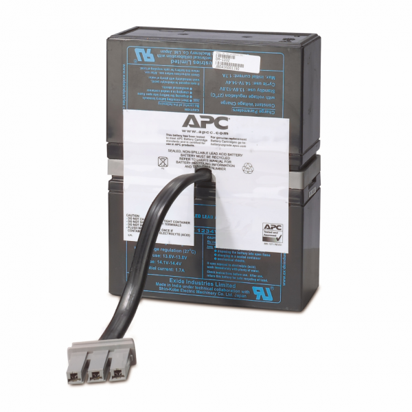 Cartouche de batterie de rechange APC RBC33 certifiée d'origine testée et certifiée quant à sa compatibilité et sa capacité à respecter les performances des onduleurs Schneider. Inclut: connecteurs, guide de recyclage, guide d'installation - visuel 3