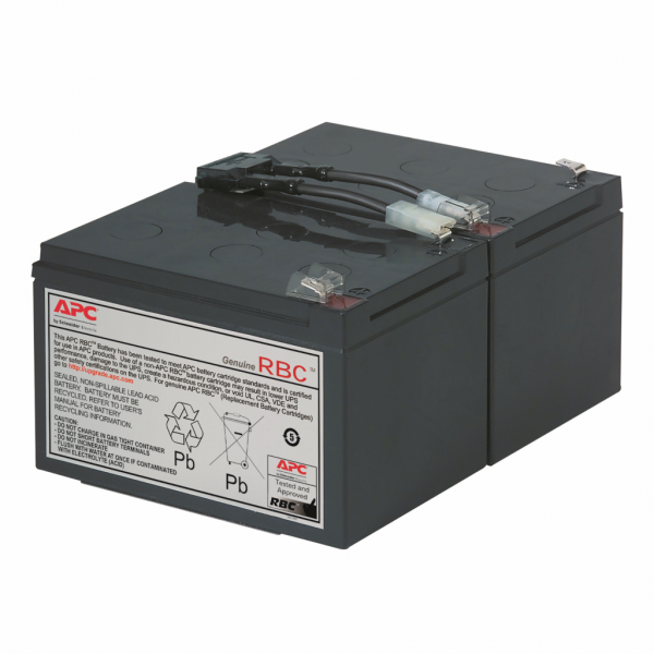 Cartouche de batterie de rechange APC RBC6 certifiée d'origine testée et certifiée quant à sa compatibilité et sa capacité à respecter les performances des onduleurs Schneider. Inclut: connecteurs, guide de recyclage, guide d'installation - visuel 2