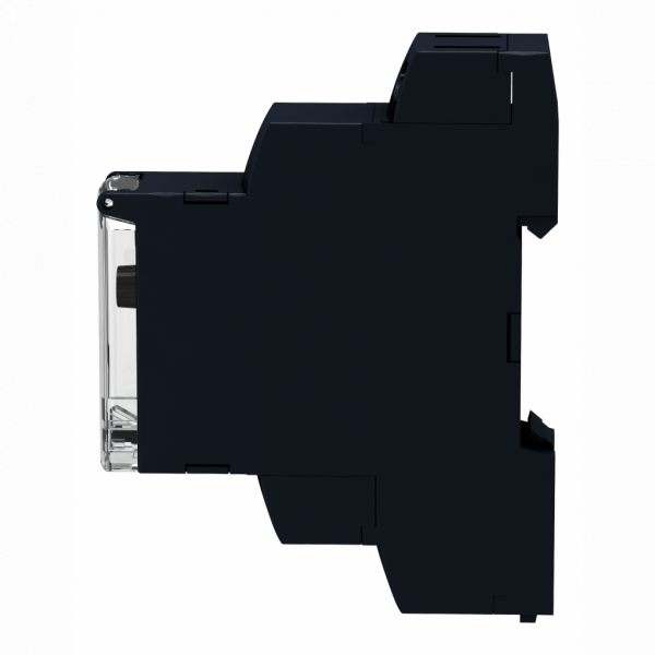 Harmony Time RE17 - relais tempo multifonction - 1OF - 24Vcc 24 à 240Vca - largeur : 17,5mm - H90mmxP72mm - IP20 (bornier), IP40 (boitier), IP50 (avant) - courant de sortie : 8A - tempo : délai d'impulsion, sauvegarde, bistable, intervalle - visuel 4