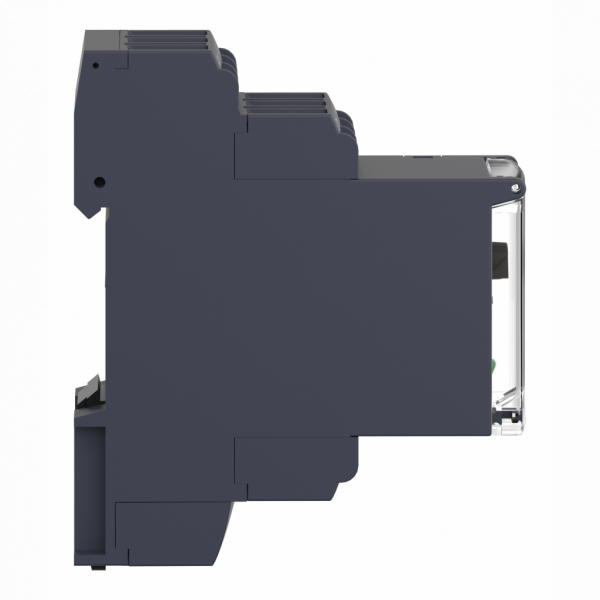 Harmony Time RE22 - relais tempo multifonctions - 1OF - 24 à 240Vca/cc - largeur : 22,5mm - IP20 (bornier), IP40 (boitier), IP50 (face avant) - courant de sortie nominal : 8A - 1 F/O contact temporisé, sans cadmium - visuel 3