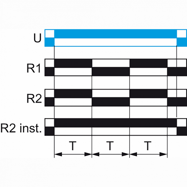 Harmony Time RE22 - relais tempo - 2OF - multi - 1s à 100h - 12VACDC - largeur : 22,5mm - IP20 (bornier), IP40 (boitier et face avant) - courant de sortie nominal : 8A - visuel 3