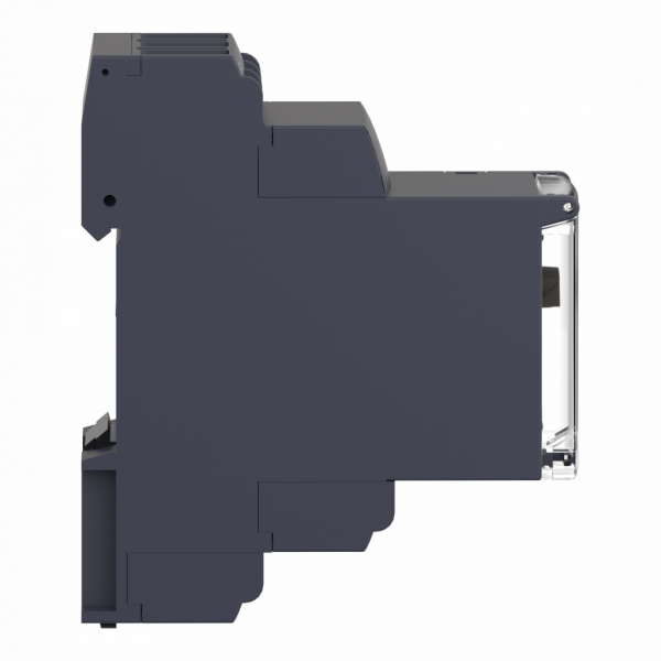 Harmony Time RE22 - Multifonctions - 2OF - 24Vcc/24…240Vca - largeur : 22,5mm - IP20 (bornier), IP40 (boitier), IP50 (face avant) - courant de sortie nominal : 8A - délai d'impulsion, sauvegarde, bistable, intervalle - visuel 3