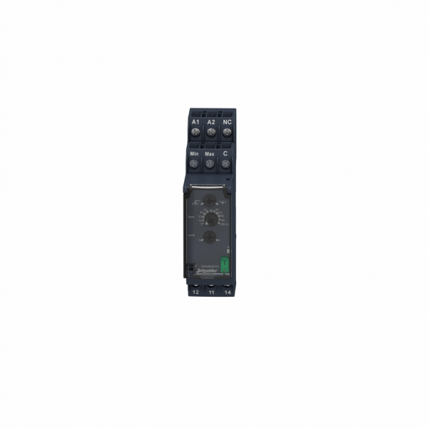 Harmony Control RM22 - relais contrôle de niveau - 1OF - 380 à 415Vca - largeur : 22,5mm - IP20 (bornier), IP40 (envel.), IP50 (face av.) - commutation : 2000 VA - sans temporisation - visuel 1