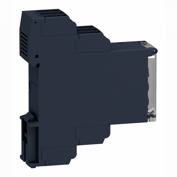 Harmony Control RM22 - relais sur/sous-tension - 15 à 500V - 2OF - 380 à 415Vca - IP20, IP40, IP50 - largeur : 22,5mm - paramètres surveillés : détection de surtension ou de sous-tension, sous-tension et surtension en mode fenêtre - visuel 3