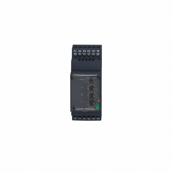 Harmony RM35 - relais sur/sous-intensité - 1,5 à 15A - 2OF - 380V à 415Vac - IP20, IP30, IP50 - largeur : 35mm - paramètres surveillés : détection de surintensité ou sous-intensité, surintensité ou sous-intensité en mode fenêtre - visuel 1