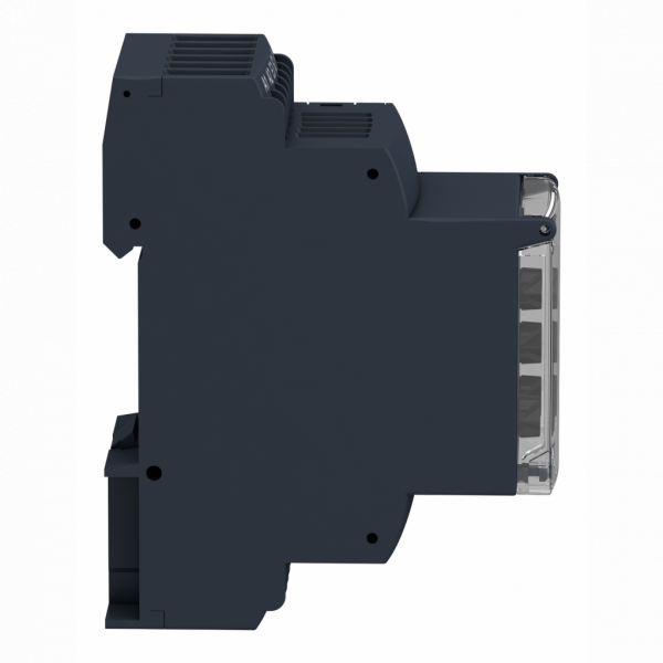 Harmony RM35-J - relais de contrôle de courant - plage 0,15..1,5A - largeur : 35mm - IP20 (bornes), IP30 (gaine) - capacité de commutation : 1250 VA - temporisation : réglable - contacts : 2 O/F - visuel 3