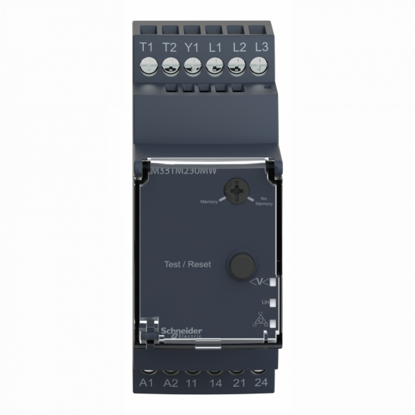 Harmony RM35-T relais de contrôle tension et temp du moteur - 24..240Vca/cc - 2F - pour alimentation triphasée - sans temporisation - largeur : 35mm - IP20, IP30 - visuel 1