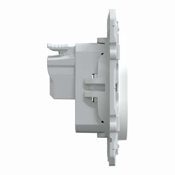 Ovalis - prise de courant à puits - 2P+T - Antibactérien - fixation vis - griffes en option - Raccordement : 1 x 1,5…2 x 4 mm² souple / rigide / multibrin - bornes automatiques - 16 A - 250 VCA 50 Hz - IK04 IP21D - protection peinture - NF - visuel 4