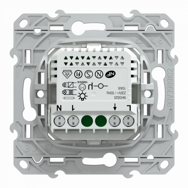 Ovalis - détecteur de présence et de mouvement - toutes charges - 3 fils (nécessite le neutre) - AC 230 V, 50 Hz. LED: 200 W / lampe incandescence: 2200 W - Blanc - livré avec cache protection peinture - visuel 3