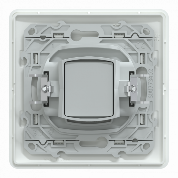 Ovalis - prise TV simple - griffes montées - Blanc - TV : mâle IEC 9.52 mm - IK04 - IP21 D - Produit complet avec une plaque de finition et griffes pour une facilité de montage en rénovation - visuel 3