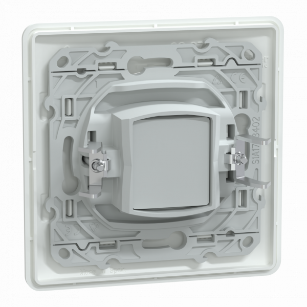Ovalis - prise TV simple - griffes montées - Blanc - TV : mâle IEC 9.52 mm - IK04 - IP21 D - Produit complet avec une plaque de finition et griffes pour une facilité de montage en rénovation - visuel 2