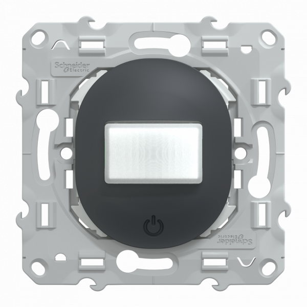 Ovalis - détecteur de présence et de mouvement - toutes charges - 3 fils (nécessite le neutre) - AC 230 V, 50 Hz. LED: 200 W / lampe incandescence: 2200 W - Anthracite  - livré avec cache protection peinture - visuel 1