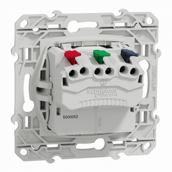 Odace - prise de courant - 2P+T - française - affleurante - Antibacterien - fixation par vis - Raccordement : 1 x 1,5…2 x 4 mm² souple / rigide / multibrin - bornes automatique - 16 A - 250VCA 50 Hz - NF - IK04 - IP21D - visuel 2