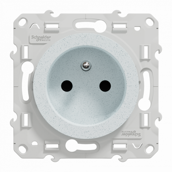 Odace - prise de courant - 2P+T - française - blanc recyclébrillant - fixation par vis - Raccordement : 1 x 1,5…2 x 2 -5 mm² souple | 1 x 1,5…2 x 4 mm² rigide / multibrin - bornes automatiques - 16 A - 250VCA 50 Hz - NF - IK04 - IP21D - visuel 1