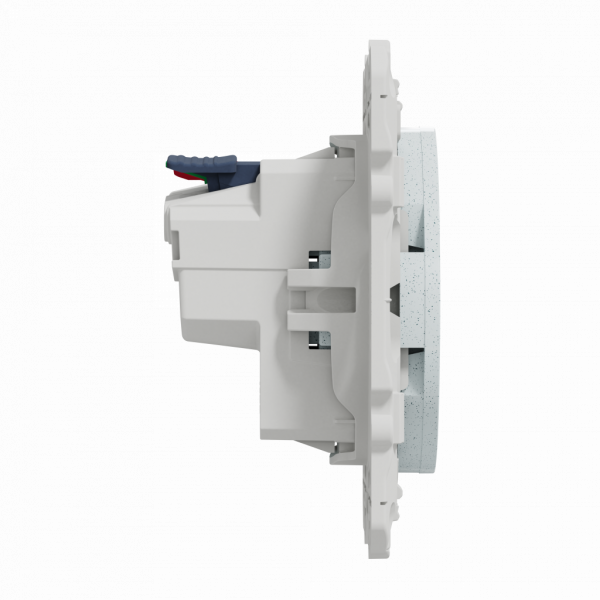 Odace - prise de courant affleurante - 2P+T - française - blanc recyclé brillant - fixation par vis - Raccordement : 1 x 1,5…2 x 4 mm² souple / rigide / multibrin - bornes automatiques - 16 A - 250VCA 50 Hz - NF - IK04 - IP21D - visuel 4