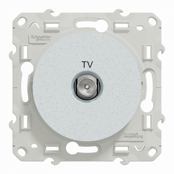Odace - blindage TV simple - encastré - blanc Recyclé brillant - TV : mâle IEC 9.52 mm - fixation par vis - livré avec cache de protection peinture - IK04 - IP21 D - sans halogène - visuel 1