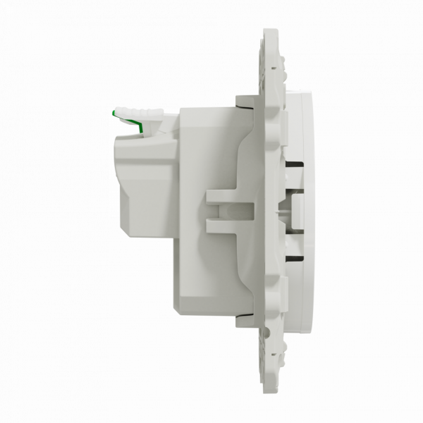 Odace - prise de courant - 2P+T - allemand - blanc RAL 9003 brillant - fixation par vis - Raccordement : 1 x 1,5…2 x 4 mm² souple / rigide / multibrin - 3x2 bornes automatiques - 16 A - 250VCA 50 Hz - IK04 - IP21D - visuel 4