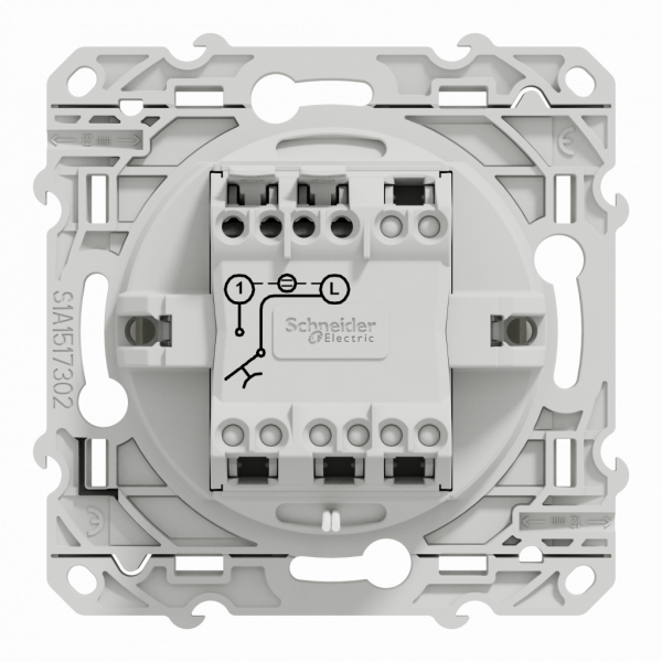 Odace - interrupteur à carte - blanc RAL9003 brillant - 10A - LED localisation inclus - épaisseur de la carte : de 0,7 à 1 mm - visuel 3