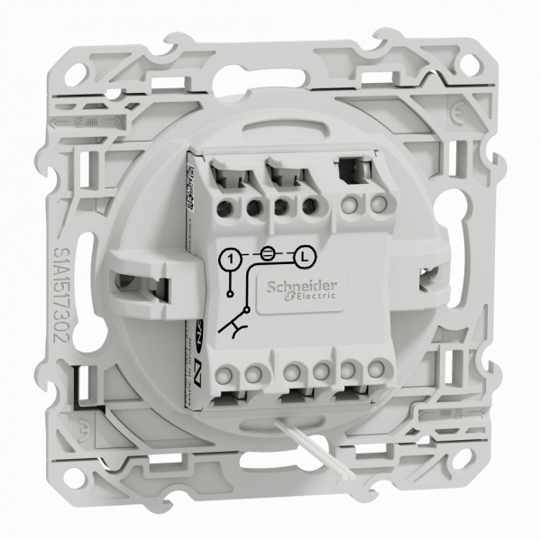 Odace - interrupteur à carte - blanc RAL9003 brillant - 10A - LED localisation inclus - épaisseur de la carte : de 0,7 à 1 mm - visuel 2