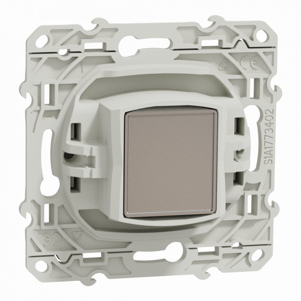 Odace - blindage simple satellite - encastré - blanc RAL9003 brillant - SAT : F type - fixation par vis - livré avec cache de protection peinture - IK04 - IP21 D - sans halogène - visuel 2