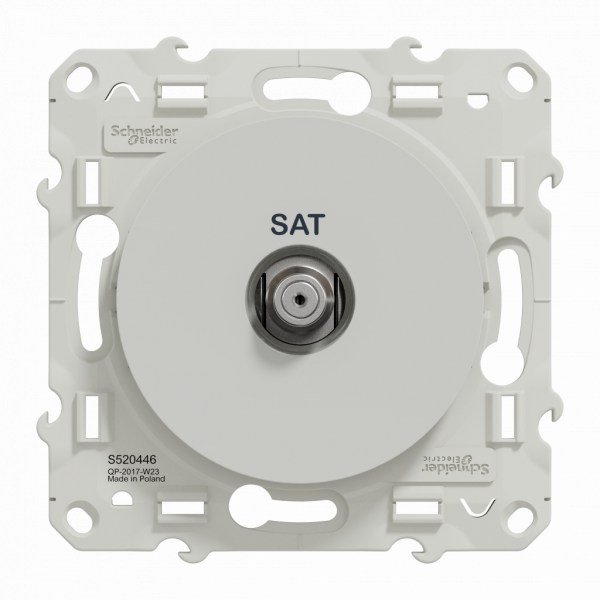 Odace - blindage simple satellite - encastré - blanc RAL9003 brillant - SAT : F type - fixation par vis - livré avec cache de protection peinture - IK04 - IP21 D - sans halogène - visuel 1