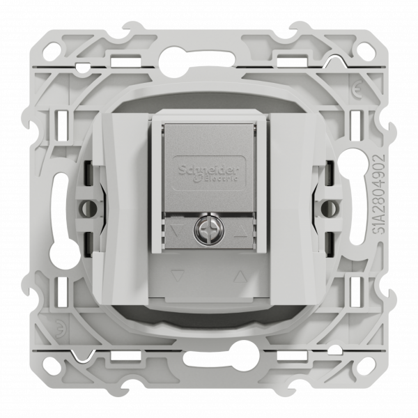Odace - prise TV/FM - encastré - prise individuelle - blanc RAL9003 brillant - TV : mâle IEC 9.52 mm - FM : IEC femelle 9 -52 mm - fixation par vis - livré avec cache de protection peinture - IK04 - IP21 D - sans halogène - visuel 3