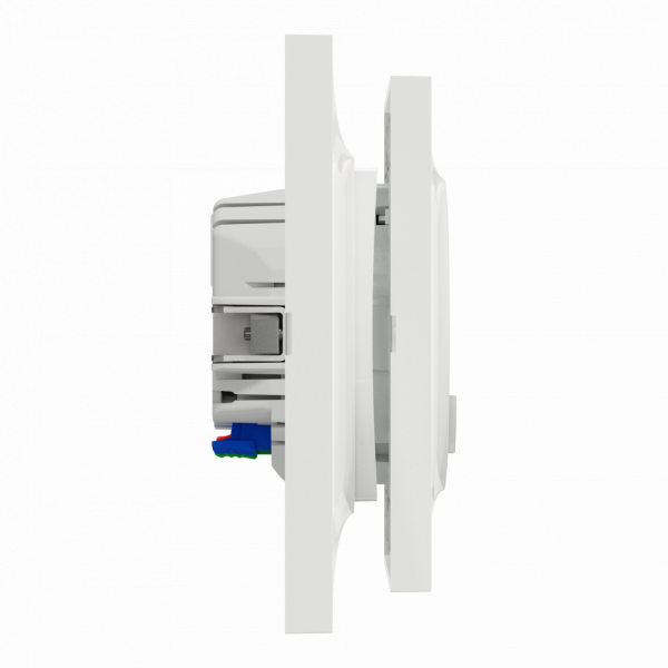 Wiser Odace - Kit commande sans fils et prise connectée zigbee 3.0 - 1P+T - H85mmxL85mmxP44mm - IP20 - signalisation locale - DEL (vert/rouge/orange) - profondeur d'encastrement : 31,55 mm - visuel 4