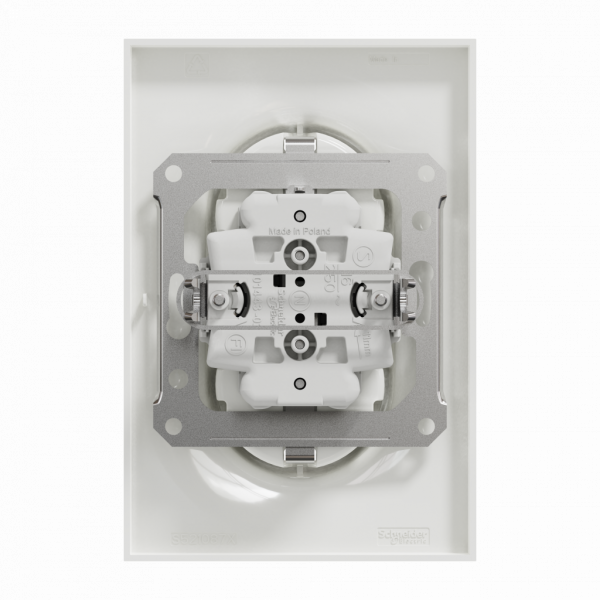 Odace - prise de courant - 2P+T - standard Schuko allemand - blanc RAL 9003 brillant - fixation par vis - Raccordement : 1 x 1,5 à 2 x 4 mm² souple / rigide / multibrin - bornes à vis - 16 A - 250VCA 50 Hz - IK04 - IP21D - visuel 3