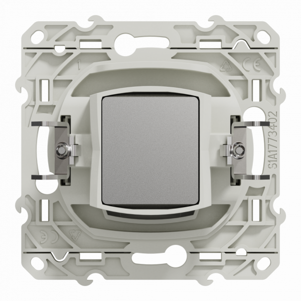 Odace - blindage TV simple - encastré - blanc RAL9003 brillant - TV : mâle IEC 9.52 mm - fixation avec griffes ou par vis - livré avec cache de protection peinture - IK04 - IP21 D - sans halogène - visuel 3