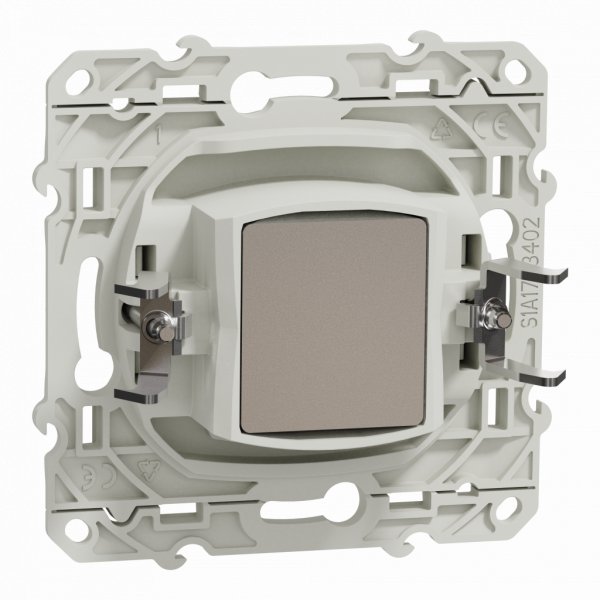 Odace - blindage TV simple - encastré - blanc RAL9003 brillant - TV : mâle IEC 9.52 mm - fixation avec griffes ou par vis - livré avec cache de protection peinture - IK04 - IP21 D - sans halogène - visuel 2