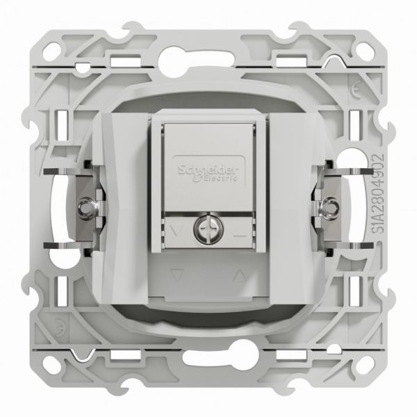 Odace - prise TV/FM/SAT - encastré - blanc RAL9003 brillant - 1 entrée - TV : mâle IEC 9.52 mm - FM : IEC femelle 9 -52 mm - SAT : F type - fixation griffes ou vis - livré avec protection peinture - IK04 - IP21 D - sans halogène - visuel 3