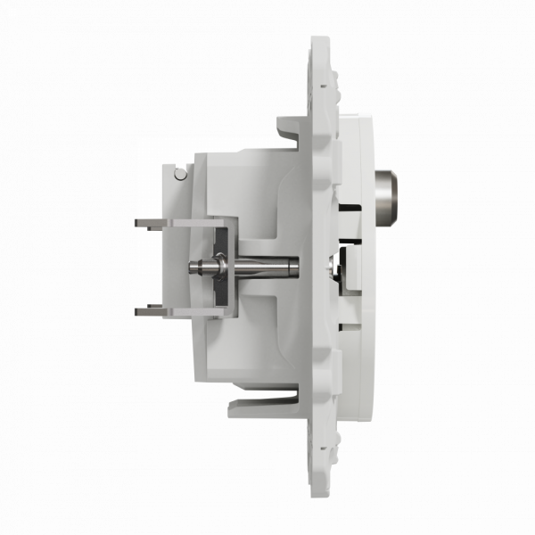 Odace - prise TV/FM/SAT - encastré - blanc RAL9003 brillant - 1 entrée - TV : mâle IEC 9.52 mm - FM : IEC femelle 9 -52 mm - SAT : F type - fixation griffes ou vis - livré avec protection peinture - IK04 - IP21 D - sans halogène - visuel 4