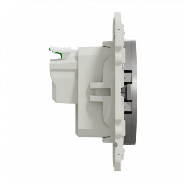 Odace - prise de courant - 2P+T - allemand - aluminium - fixation par vis - Raccordement : 1 x 1,5…2 x 4 mm² souple / rigide / multibrin - 3x2 bornes automatiques - 16 A - 250VCA 50 Hz - IK04 - IP21D - visuel 4