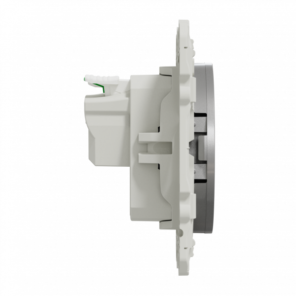 Odace - prise de courant - 2P+T - française - aluminium - fixation par vis - Raccordement : 1 x 1,5…2 x 4 mm² souple / rigide / multibrin - bornes automatiques - 16 A - 250VCA 50 Hz - NF - IK04 - IP21D - visuel 4