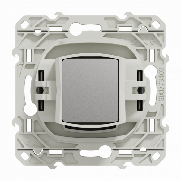 Odace - blindage TV simple - encastré - aluminium - TV : mâle IEC 9.52 mm - fixation par vis - livré avec cache de protection peinture - IK04 - IP21 D - sans halogène - visuel 3