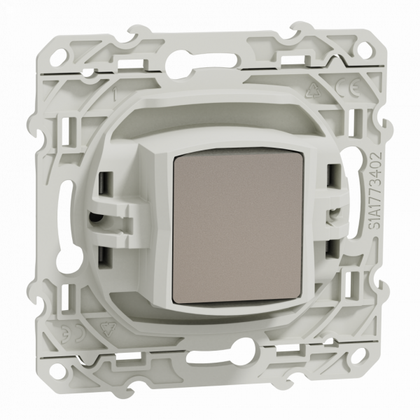 Odace - blindage TV simple - encastré - aluminium - TV : mâle IEC 9.52 mm - fixation par vis - livré avec cache de protection peinture - IK04 - IP21 D - sans halogène - visuel 2