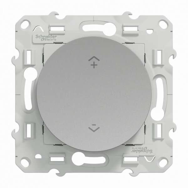 Wiser Odace : interrupteur centralisé sans fil 2 ou 4 bouton poussoir Aluminium Permet de centraliser les Volets Roulant ou l'éclairage. Livré avec 2 enjoliveurs permettant de créer 2 ou 4 scénarios. - visuel 1