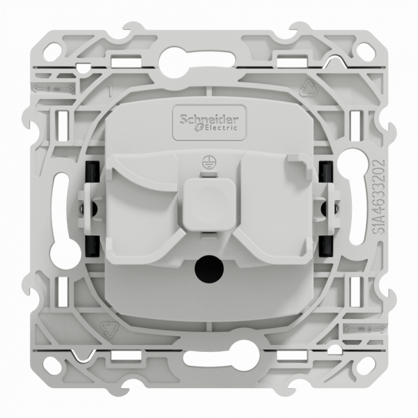 Odace - prise de courant - 2P+T - française - anthracite - fixation par vis - Raccordement : 1 x 1,5…2 x 2 -5 mm² souple | 1 x 1,5…2 x 4 mm² rigide / multibrin - bornes automatiques - 16 A - 250VCA 50 Hz - NF - IK04 - IP21D - visuel 3