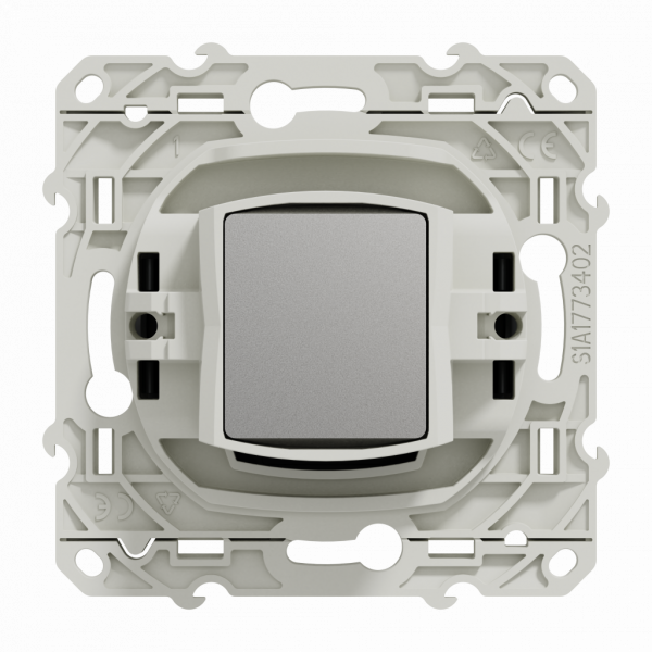 Odace - blindage TV simple - encastré - anthracite - TV : mâle IEC 9.52 mm - fixation par vis - livré avec cache de protection peinture - IK04 - IP21 D - sans halogène - visuel 3