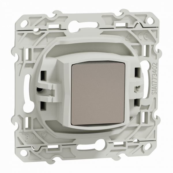 Odace - blindage TV simple - encastré - anthracite - TV : mâle IEC 9.52 mm - fixation par vis - livré avec cache de protection peinture - IK04 - IP21 D - sans halogène - visuel 2