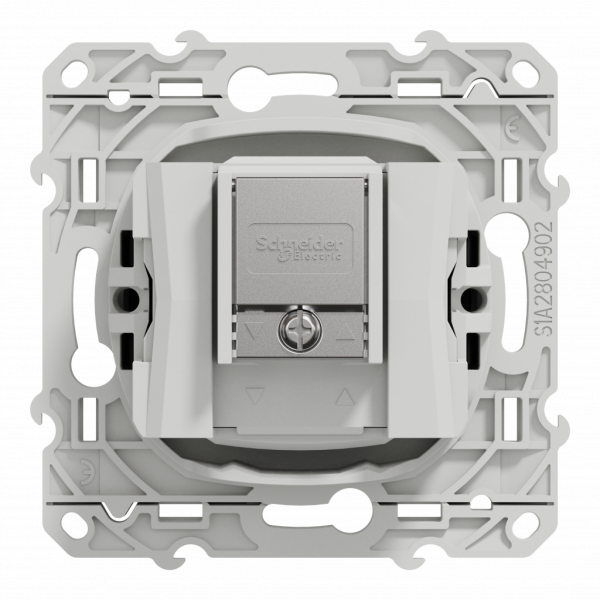 Odace - prise TV/FM - encastré - prise individuelle - anthracite - TV : mâle IEC 9.52 mm - FM : IEC femelle 9 -52 mm - fixation par vis - livré avec cache de protection peinture - IK04 - IP21 D - sans halogène - visuel 3