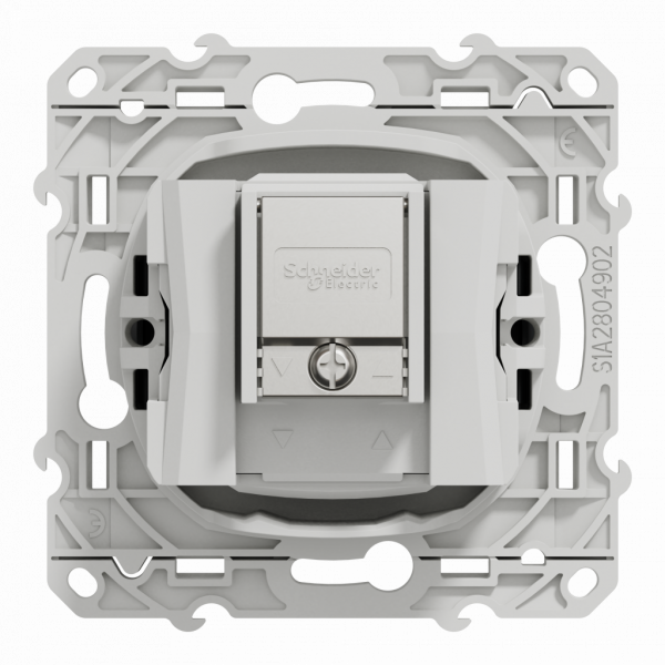 Odace - prise TV/FM/SAT - encastré - anthracite - 1 entrée - TV : mâle IEC 9.52 mm - FM : IEC femelle 9 -52 mm - SAT : F type - fixation par vis - livré avec cache de protection peinture - IK04 - IP21 D - sans halogène - visuel 3