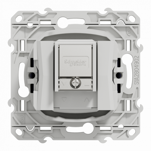 Odace - prise TV/FM/SAT - encastré - bleu cobalt - 1 entrée - TV : mâle IEC 9.52 mm - FM : IEC femelle 9 -52 mm - SAT : F type - fixation par vis - livré avec cache de protection peinture - IK04 - IP21 D - sans halogène - visuel 3