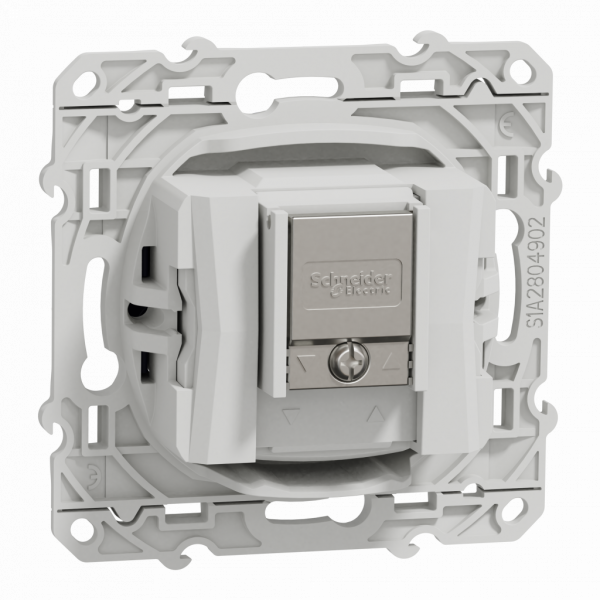 Odace - prise TV/FM/SAT - encastré - bleu cobalt - 1 entrée - TV : mâle IEC 9.52 mm - FM : IEC femelle 9 -52 mm - SAT : F type - fixation par vis - livré avec cache de protection peinture - IK04 - IP21 D - sans halogène - visuel 2