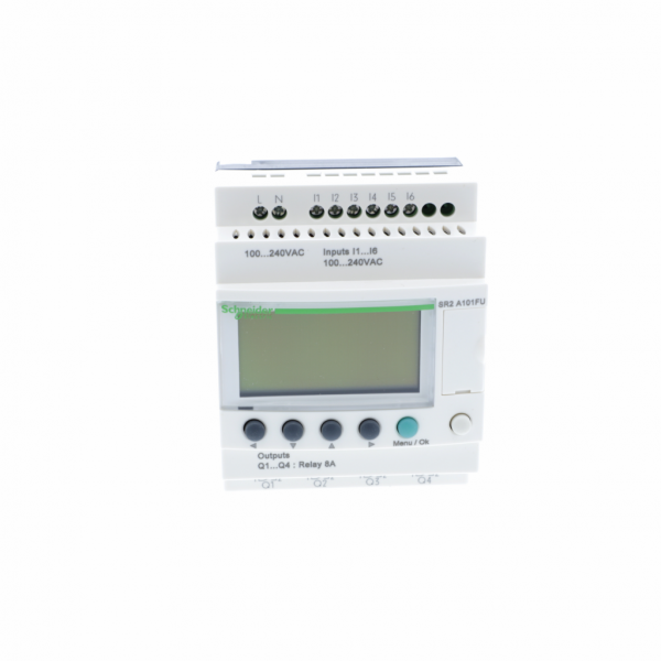 Zelio Logic - relais intelligent compact - 10 E/S 100..240Vca - ss horl. - avec affichage - IP20 (born.), IP40 (face av.) - temps de cycle : 6…90 ms - courant d'alimentation max. : 0 mA à 240 V, 80 mA à 100 V (ss extension) - visuel 1